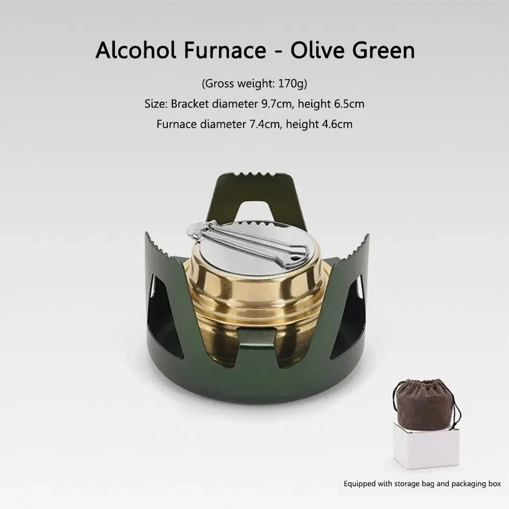 Portable Mini Alcohol Stove Burner Adjustable Firepower Gasoline Stove Aluminum Alloy Bracket Ultralight Brass Camping Stoves