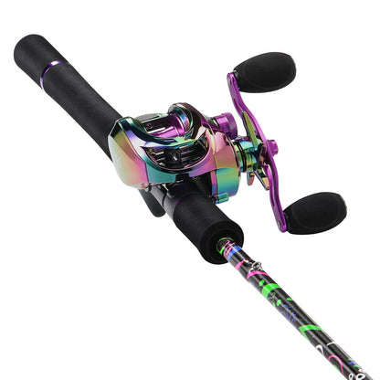 Sougayilang Fishing Rod and Reel Combo Baitcasting Combo IM7 Graphite Blank Rods with EVA Handle-60"Casting Rod with Left Handed Casting Reel