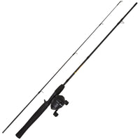 Fishing Pole - 5-Foot 4-Inch Fishing Rod and Reel Combo - Spincast Reel with Stainless-Steel and Fiberglass Rod - Fishing Gear by Wakeman (Black)