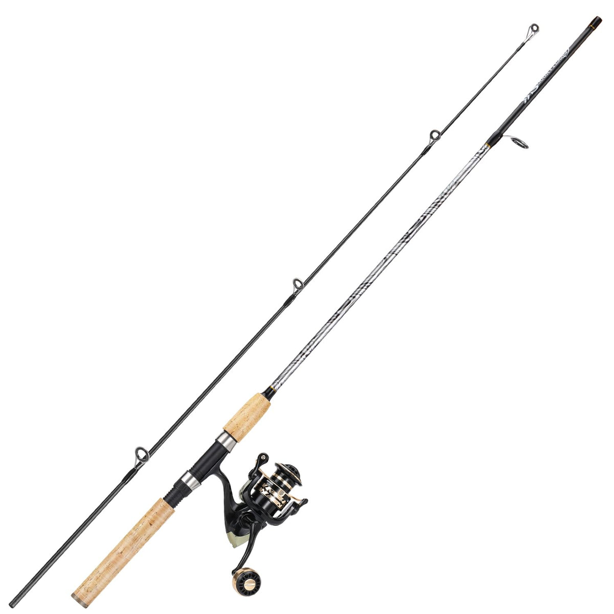 Sougayilang Reel and Fishing Rod Combo Fiberglass Fishing Pole with Durable P-Cork Rod Handle Lightweight Graphite Frame- 60