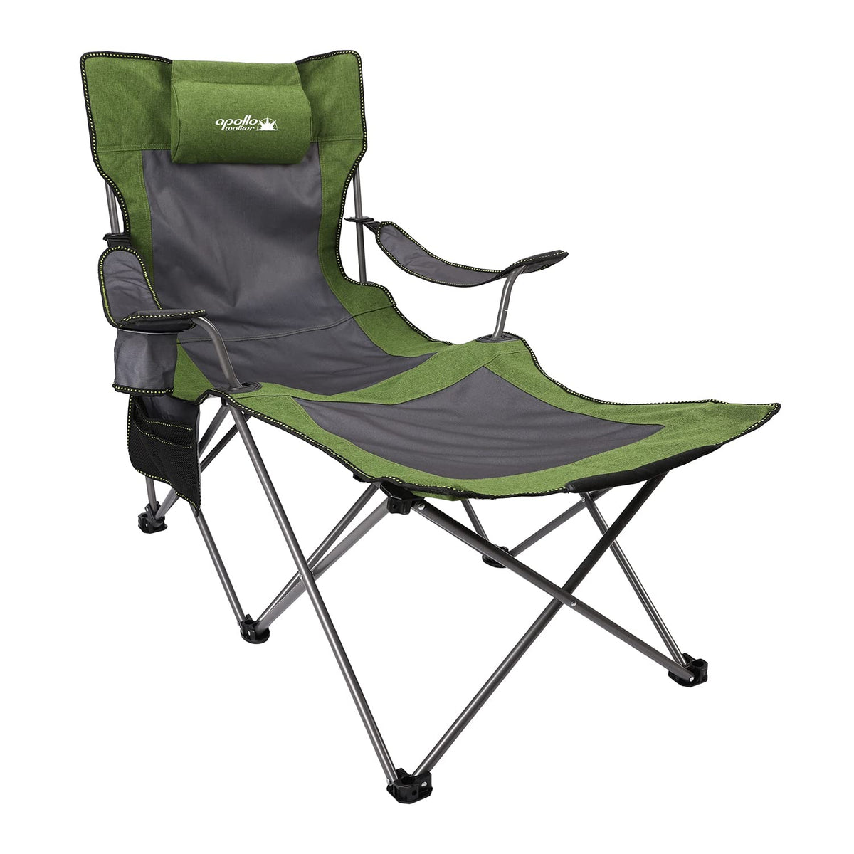 apollo walker Folding Camping Chairs Reclining Beach Chairs for Adults Portable Sun Chairs Outdoor Lounger with Carry Bagfor FishingCampPicnics (Green)