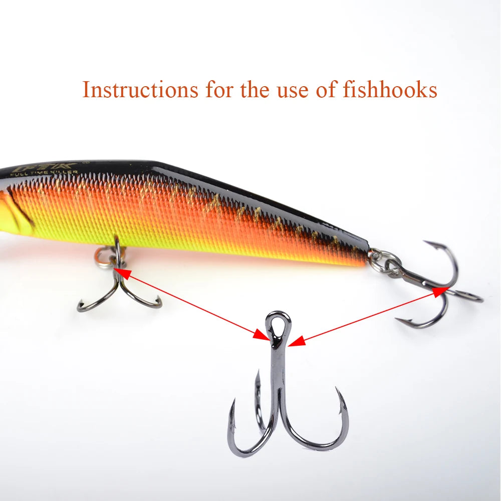 FTK Treble Hook Baitholder Bass Fishing Hook Lure Holder Fly Tying Crank Hook Set Saltwater  Needle Fishhook