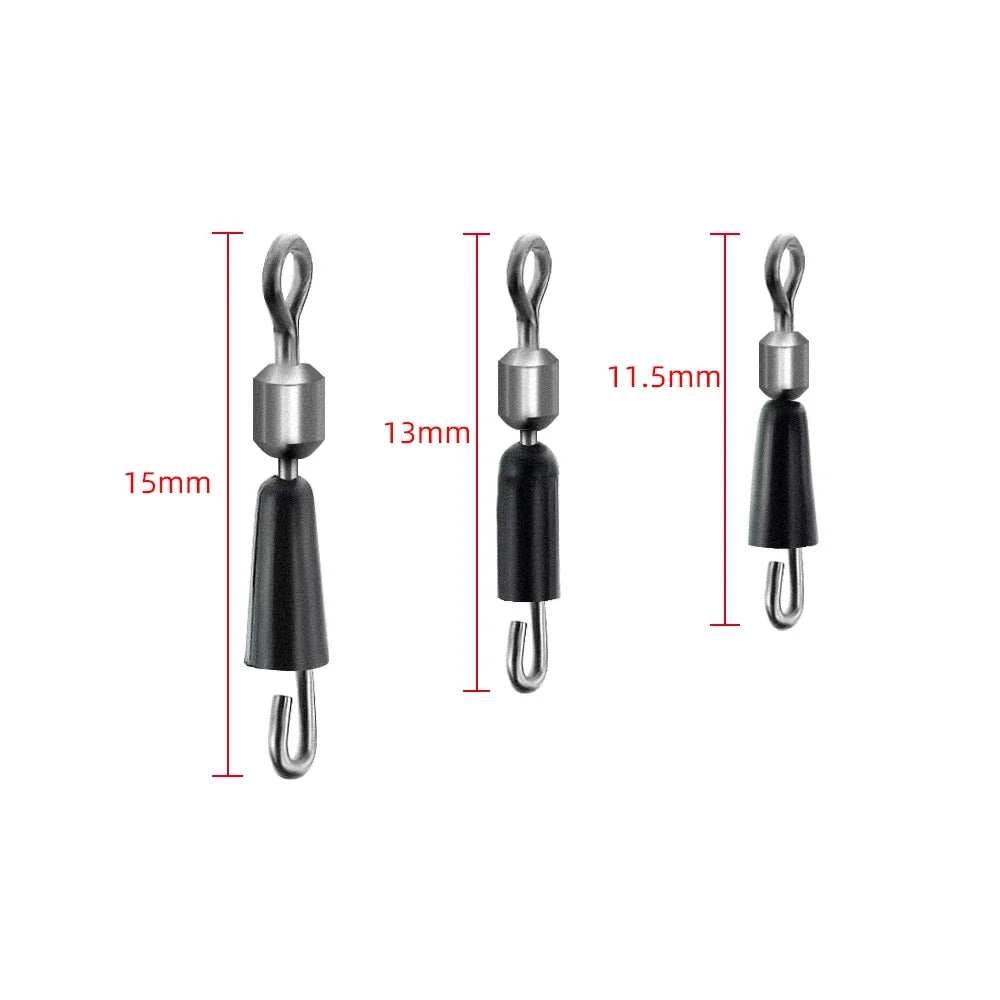 20pcs Fishing Swivels Snap Quick Change Swivel for Feeder Fishing Sea Fishing Accessories