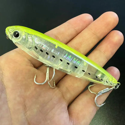 Floating Pencil Bait 17.5g 10cm Topwater Walk The Dog Fishing Lure 3D Swimbait Hook Popper Pesca Wobbler Minnow Rattle Cranbait