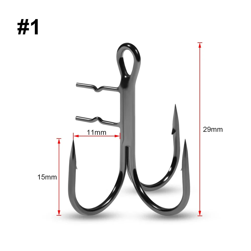 Rosewood Assist Treble Hook With Bait Holder Spikes For Soft Fishing Lure Swimbait T-Trebles Claw Stinger Rig Hooks Accessories
