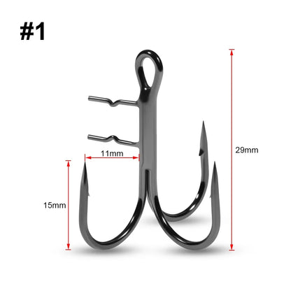 Rosewood Assist Treble Hook With Bait Holder Spikes For Soft Fishing Lure Swimbait T-Trebles Claw Stinger Rig Hooks Accessories
