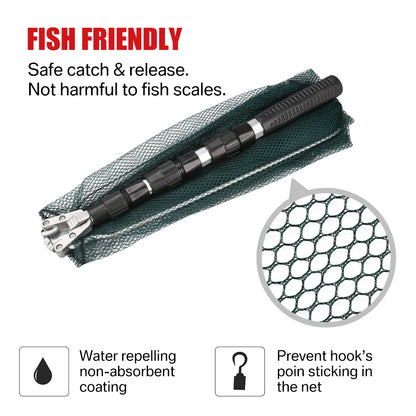 Retractable Landing Net Folding 1.9m/1.5m/1.3m Telescopic Fishing Net Outdoor Sea Mesh Portable Hand Dip Net For Carp Fly Fun