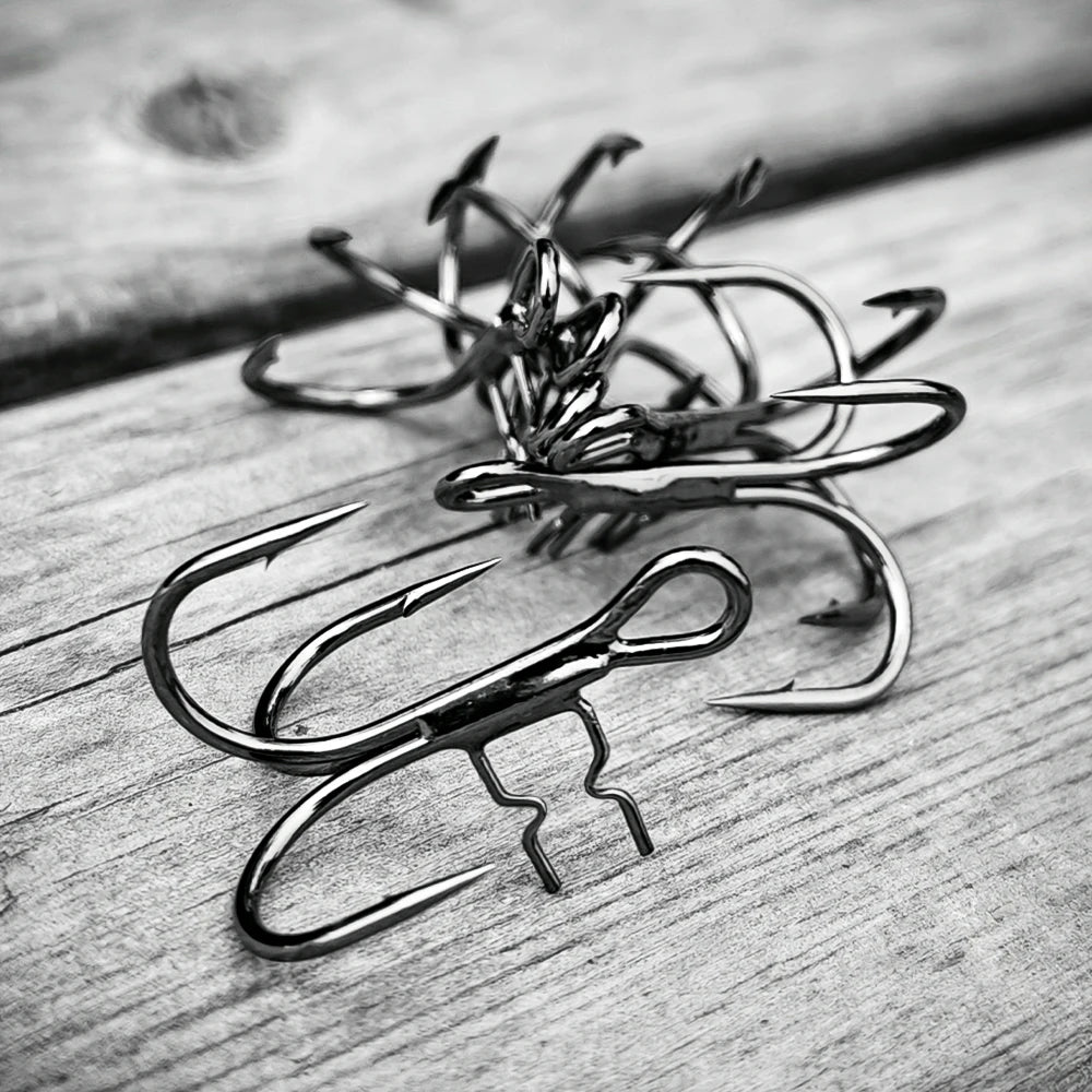Rosewood Assist Treble Hook With Bait Holder Spikes For Soft Fishing Lure Swimbait T-Trebles Claw Stinger Rig Hooks Accessories