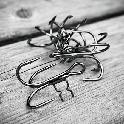 Rosewood Assist Treble Hook With Bait Holder Spikes For Soft Fishing Lure Swimbait T-Trebles Claw Stinger Rig Hooks Accessories