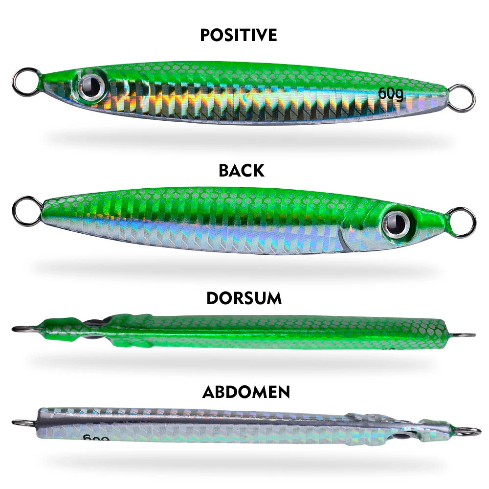 PROBEROS 1pc Metal Jig 10g 15g 20g 30g 40g 60g Durable Bionic Hard Bait with Realistic Design - Perfect Sea Fishing Accessory