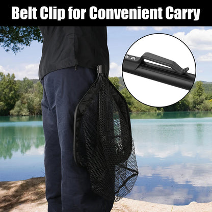Floating Fishing Net Foldable Landing Net Easy Catch&Release with Telescopic Pole Rubber Coated Fish Net for Saltwater Freshwate