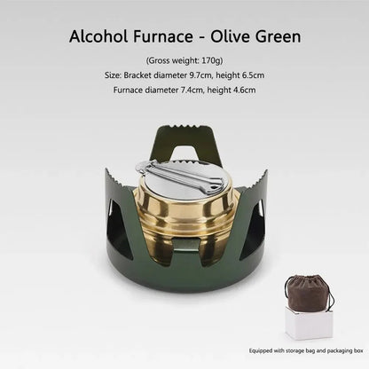 Portable Mini Alcohol Stove Burner Adjustable Firepower Gasoline Stove Aluminum Alloy Bracket Ultralight Brass Camping Stoves