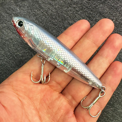 Floating Pencil Bait 17.5g 10cm Topwater Walk The Dog Fishing Lure 3D Swimbait Hook Popper Pesca Wobbler Minnow Rattle Cranbait