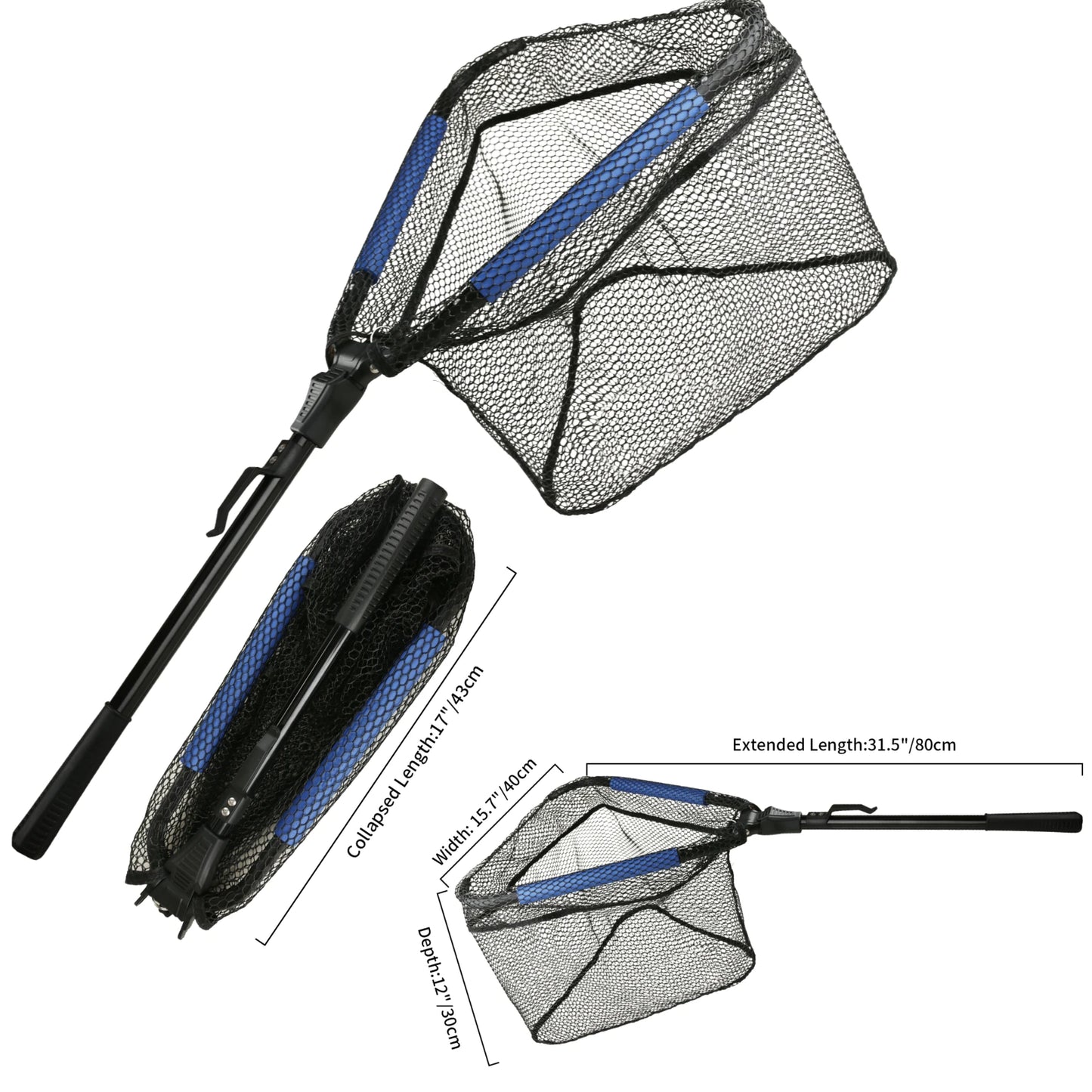 Retractable Landing Net Folding 1.9m/1.5m/1.3m Telescopic Fishing Net Outdoor Sea Mesh Portable Hand Dip Net For Carp Fly Fun