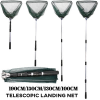 Retractable Landing Net Folding 1.9m/1.5m/1.3m Telescopic Fishing Net Outdoor Sea Mesh Portable Hand Dip Net For Carp Fly Fun