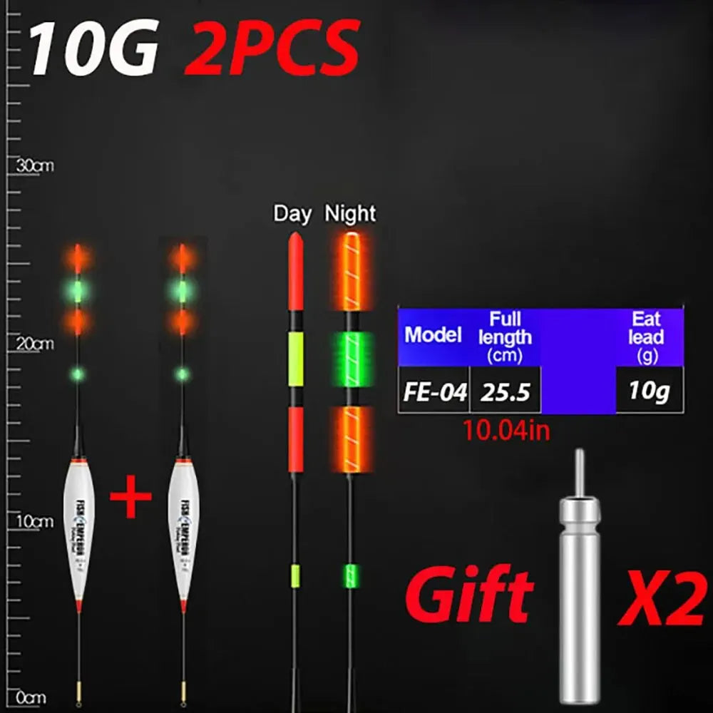 2Pcs/Lot Summer Fishing LED Night Luminous Electronic Float BuoyLarge Buoyancy 3g-13g With CR425 Battery 2024 Fishing Tackle