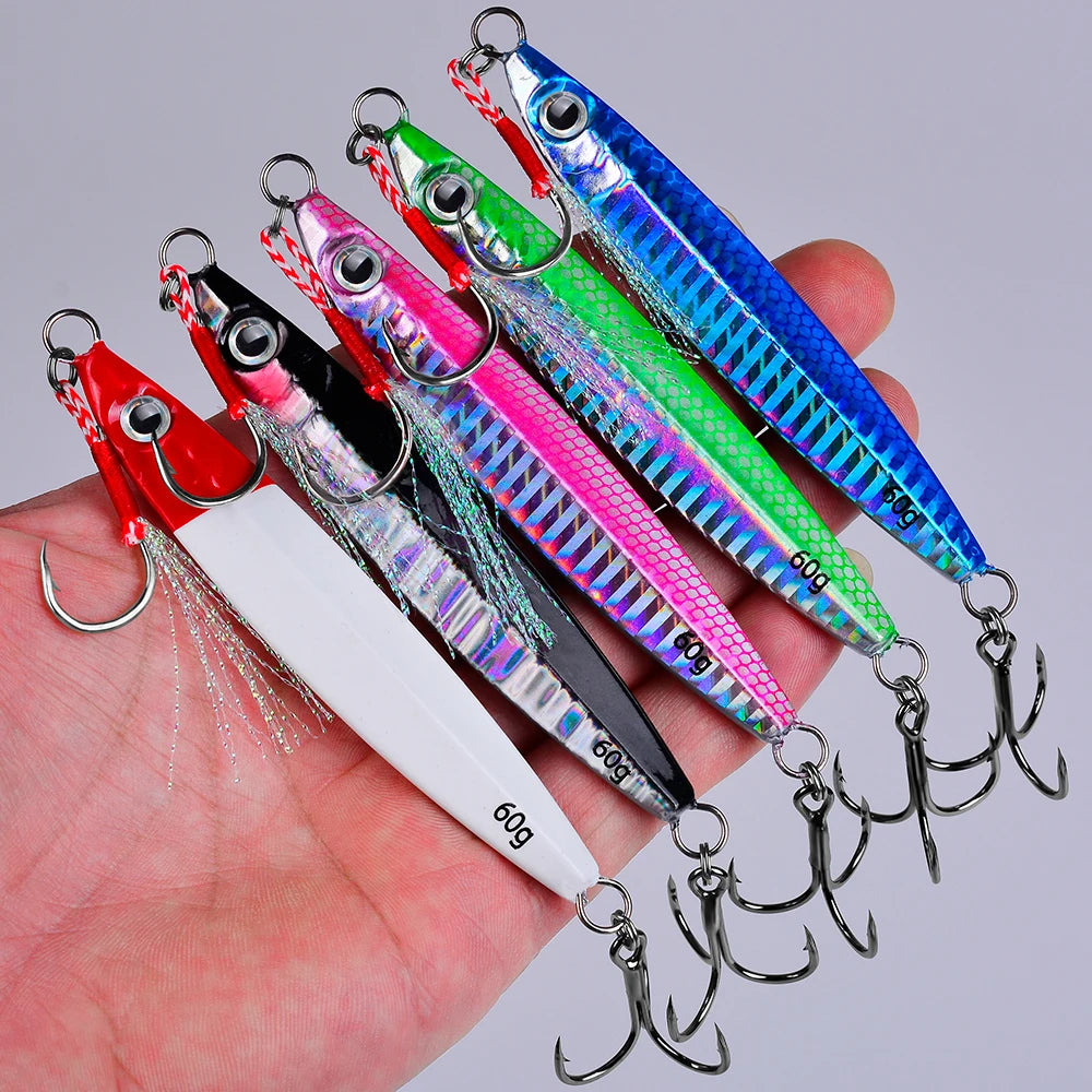 PROBEROS 1pc Metal Jig 10g 15g 20g 30g 40g 60g Durable Bionic Hard Bait with Realistic Design - Perfect Sea Fishing Accessory