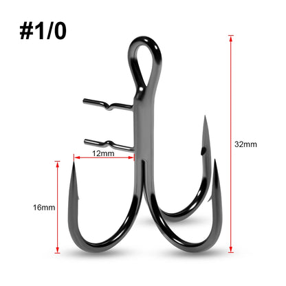 Rosewood Assist Treble Hook With Bait Holder Spikes For Soft Fishing Lure Swimbait T-Trebles Claw Stinger Rig Hooks Accessories