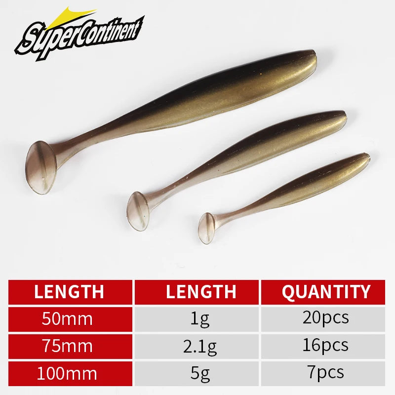 2021 Supercontinent shiner 50mm 75mm 100mm Fishing Lures soft Artificial Bait easy for hooking up big pike