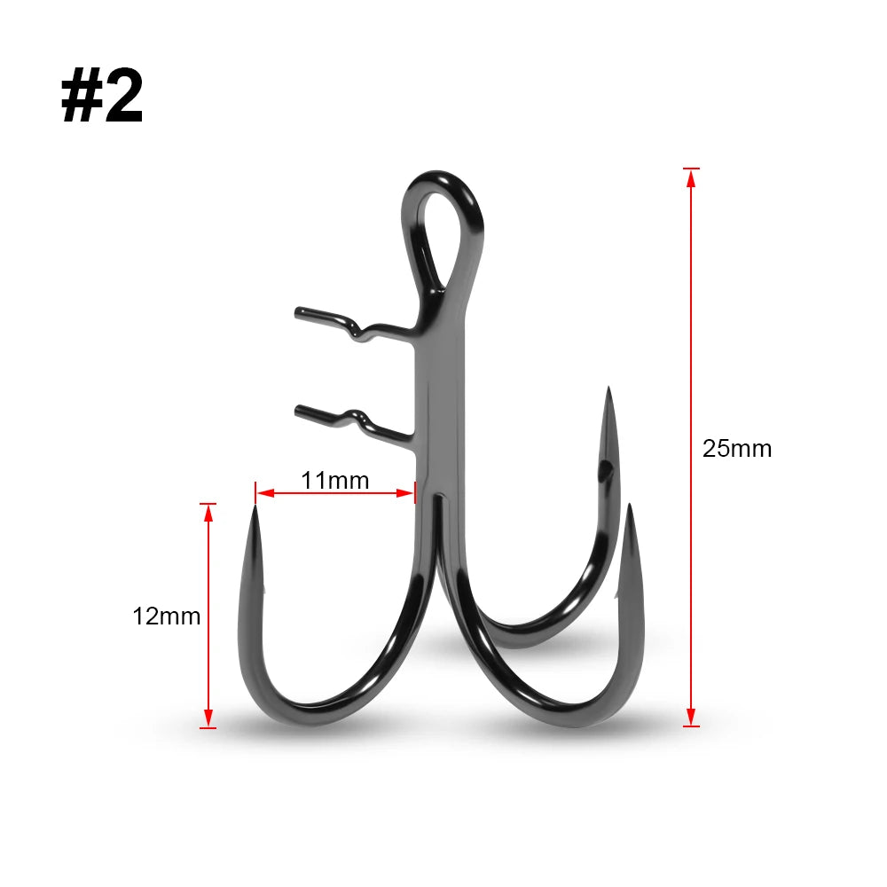 Rosewood Assist Treble Hook With Bait Holder Spikes For Soft Fishing Lure Swimbait T-Trebles Claw Stinger Rig Hooks Accessories