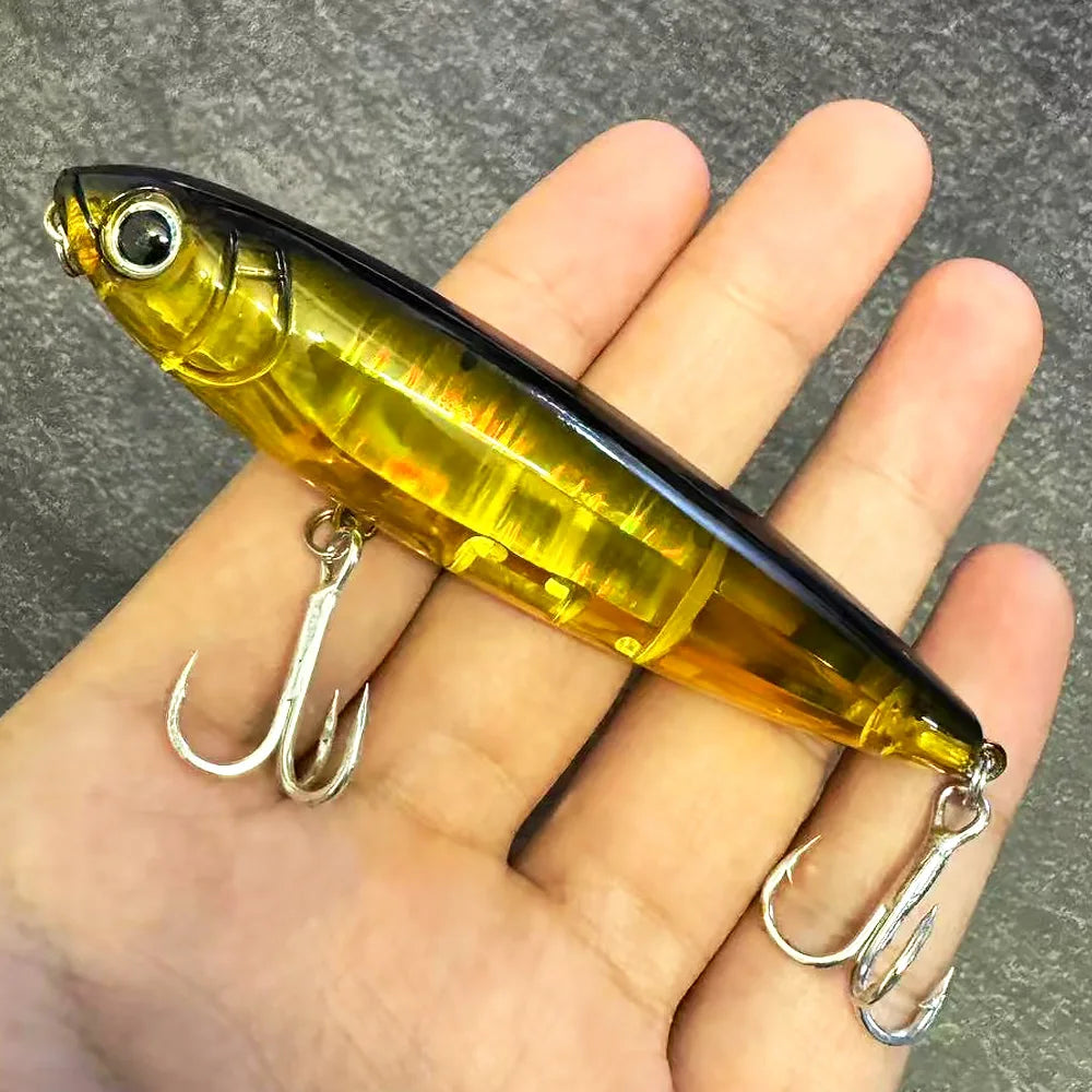 Floating Pencil Bait 17.5g 10cm Topwater Walk The Dog Fishing Lure 3D Swimbait Hook Popper Pesca Wobbler Minnow Rattle Cranbait