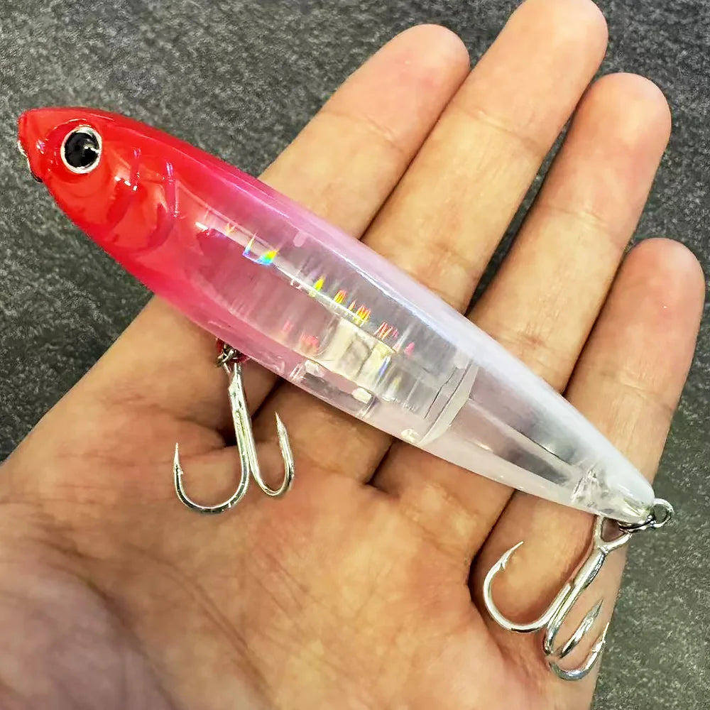 Floating Pencil Bait 17.5g 10cm Topwater Walk The Dog Fishing Lure 3D Swimbait Hook Popper Pesca Wobbler Minnow Rattle Cranbait