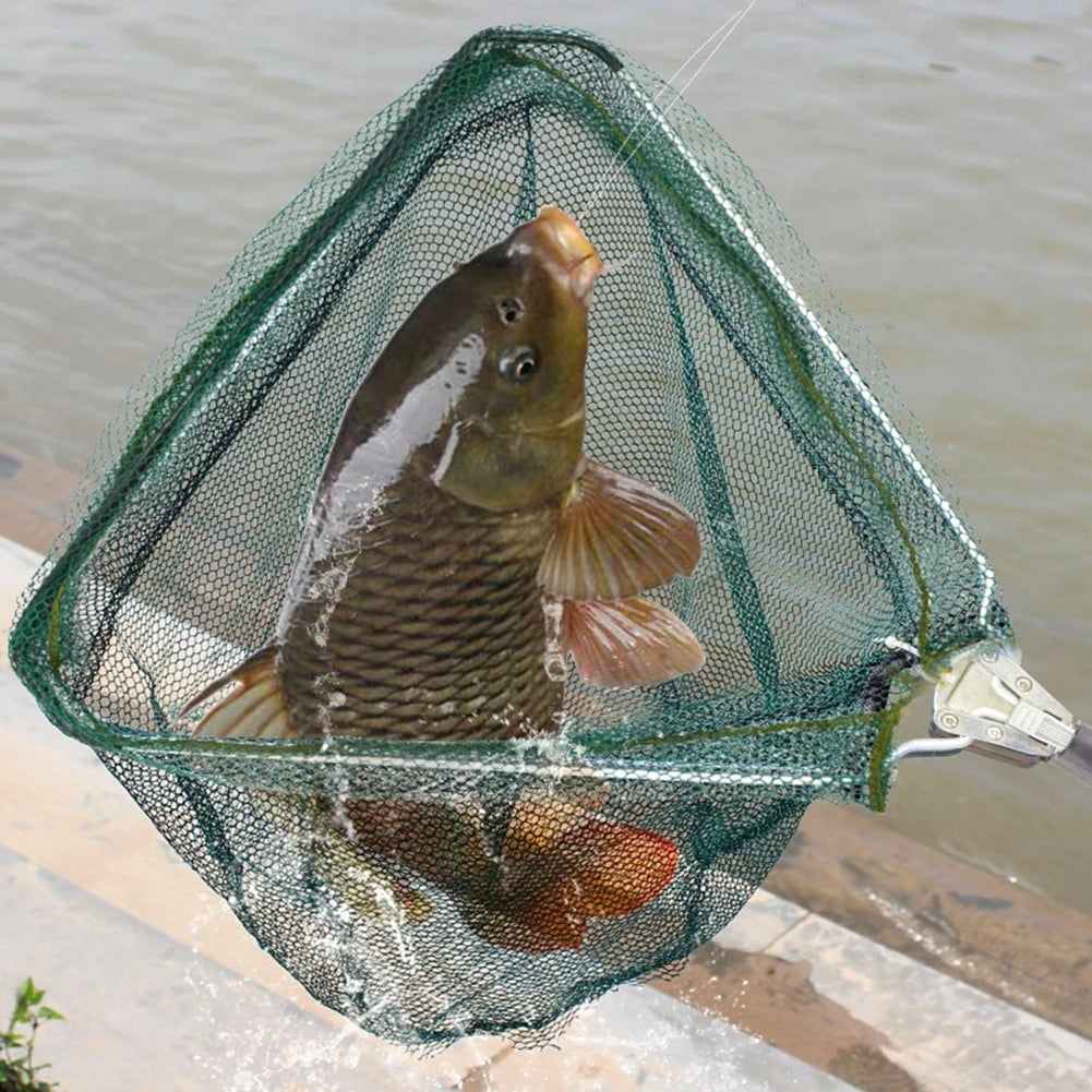 Retractable Landing Net Folding 1.9m/1.5m/1.3m Telescopic Fishing Net Outdoor Sea Mesh Portable Hand Dip Net For Carp Fly Fun