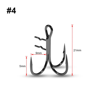 Rosewood Assist Treble Hook With Bait Holder Spikes For Soft Fishing Lure Swimbait T-Trebles Claw Stinger Rig Hooks Accessories