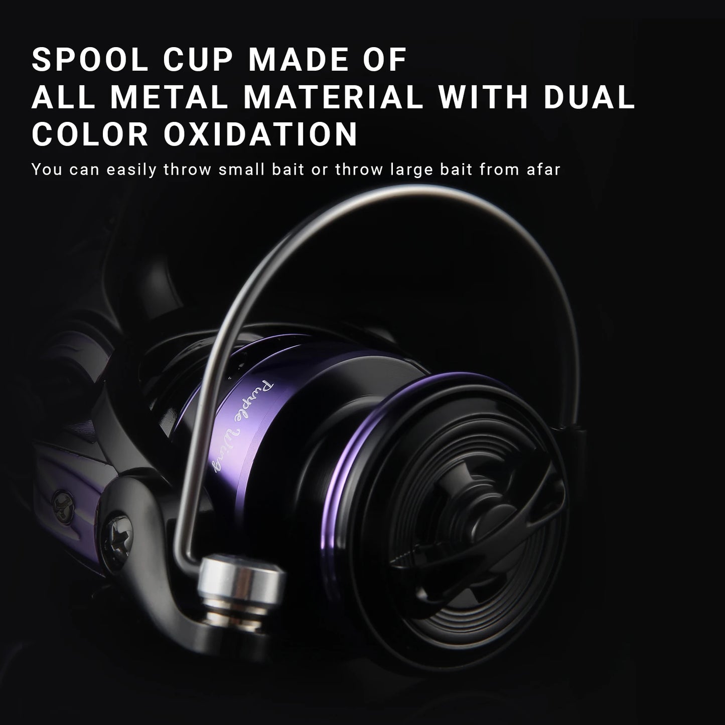 Безынерционная рыболовная катушка HAUT TON PurpleWind 500/800/1000/2000/3000/4000/5000/6000/7000, передаточное число 5,2:1, максимальная нагрузка 13,2-21,6D