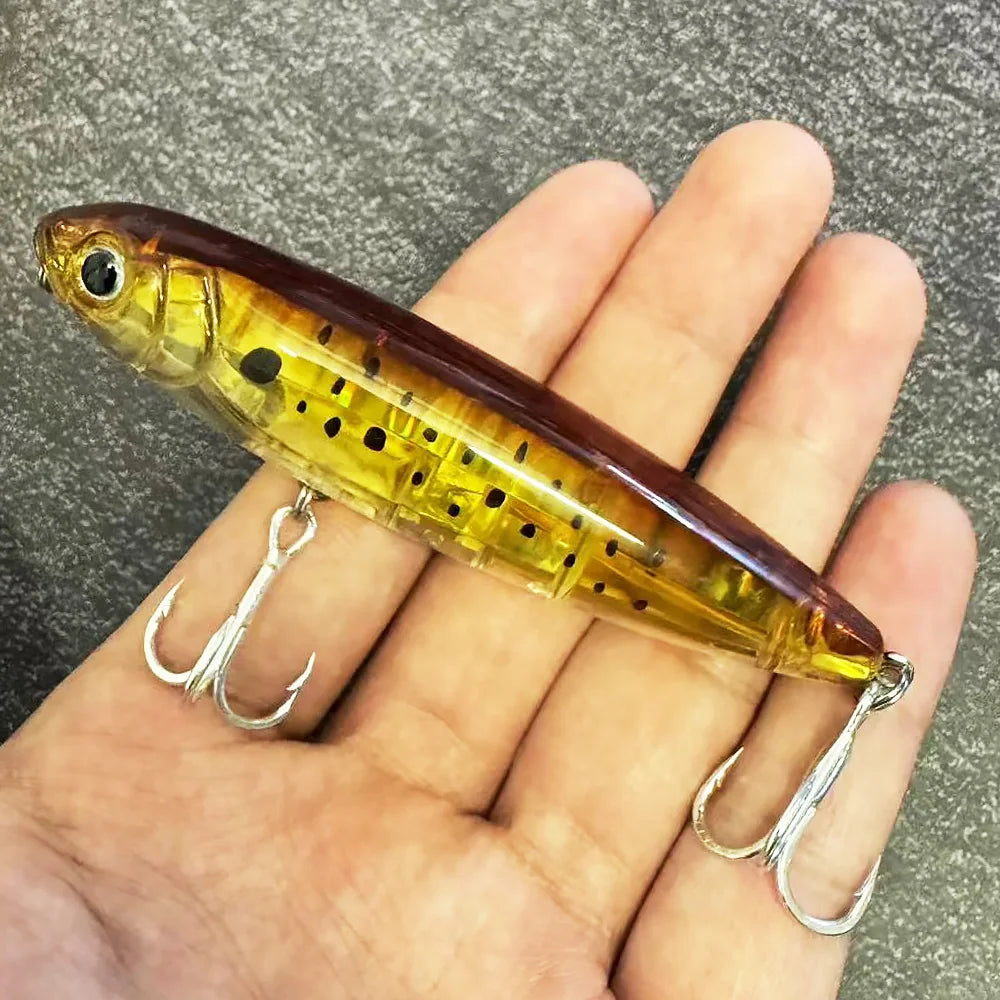 Floating Pencil Bait 17.5g 10cm Topwater Walk The Dog Fishing Lure 3D Swimbait Hook Popper Pesca Wobbler Minnow Rattle Cranbait