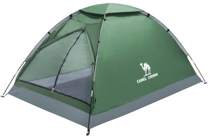 CAMEL CROWN 2 Person Camping Tent with Removable Rain Fly Easy Setup Outdoor Tents Water Resistant Lightweight Portable for Family Backpacking Camping Hiking Traveling (Army green-2person)