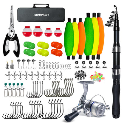 Fishing Rod Reel Combos 2.1m/6.89ft Telescopic Fishing Poles and Spinning Reels Set Sea Saltwater Freshwater Ice Bass Fishing Tackle Gear Set Fishing Rods Kit